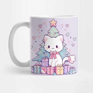 A meowy Christmas (white cat) Mug